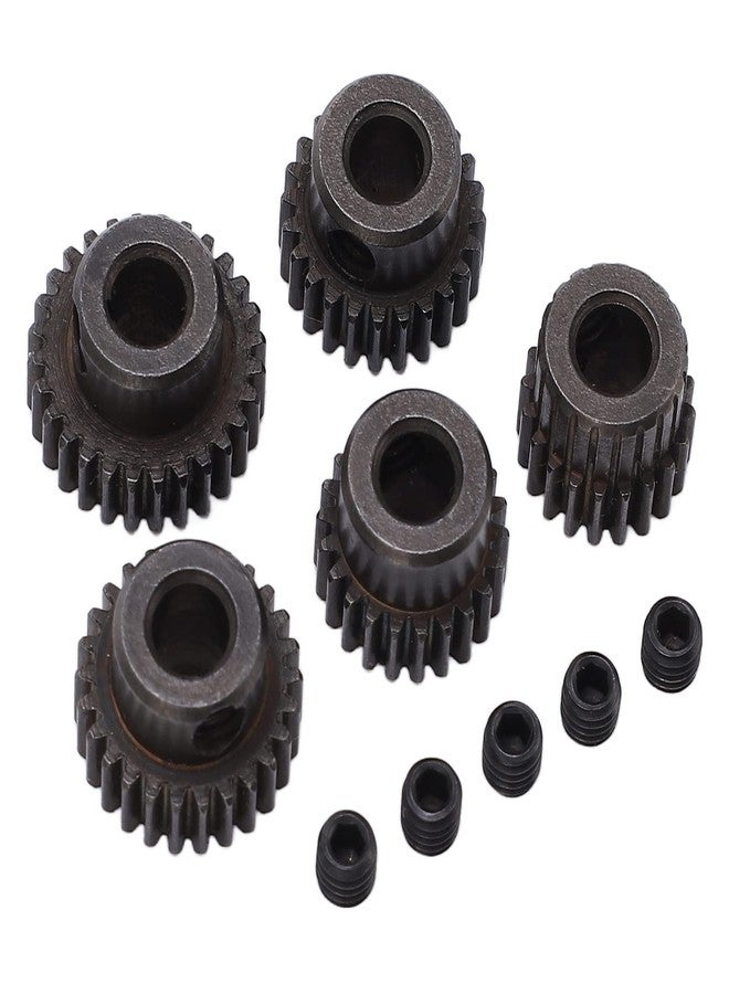 Luatoxry 5Pcs 48DP Pinion Gear Set, Steel Pinion Motor Gear Set, 20T 22T 24T 26T 28T RC Motor Gears with 5mm Shaft Hole Replacement for 1/10 RC Car Trucks, Climbing Car - Image 1